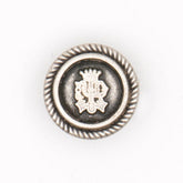 Klassieke Zilveren Metalen Knoop met Wapenschild 16x15 mm Knopen KNP00158